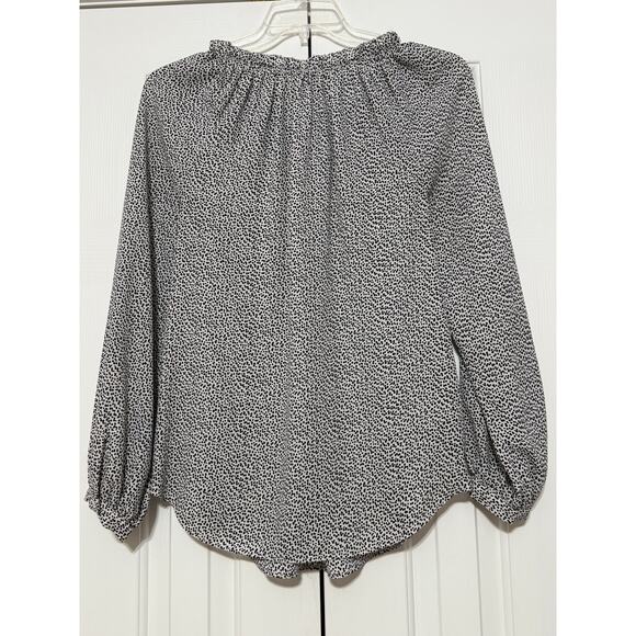 Ann Taylor Beige and Black Printed Blouse, Size M - Picture 2 of 6